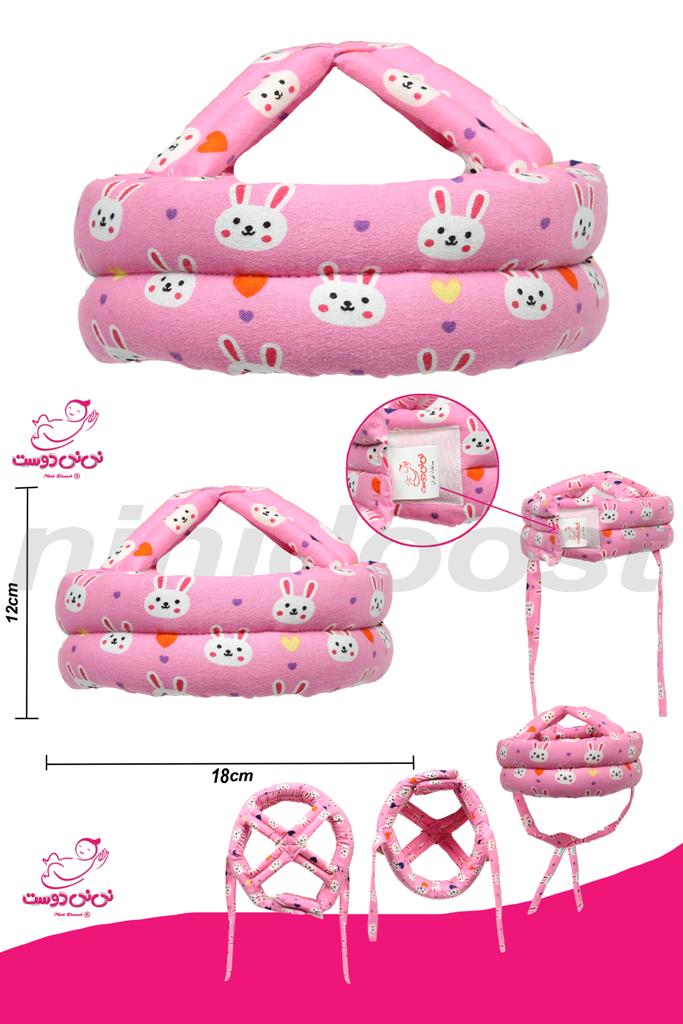 کلاه-محافظ-خرگوشی-صورتی-نینیدوست
